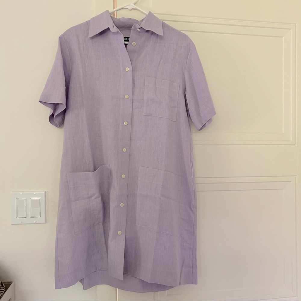 NWOT Ilana Kohn Linen Button-Down Dress